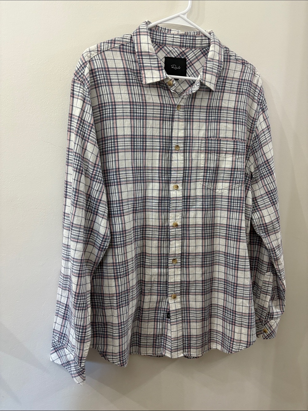 Rails Men's Wyatt White Plaid Button-Down - large - 100% cotton